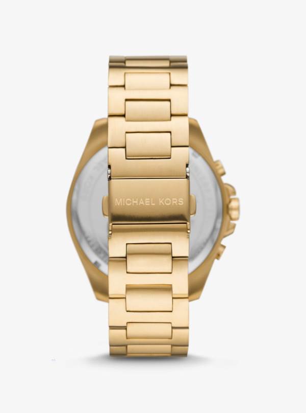Panske Gold-tone Hodinky Michael Kors Oversized Brecken Zlate - Hodinky Michael Kors Nejlevnejsi | FJLYB-2078